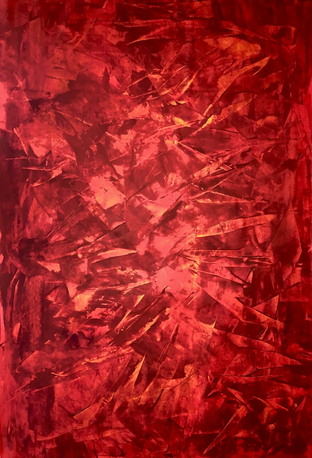 Terra Mystica no. 2525 large red abstract - Anita Kaufmann