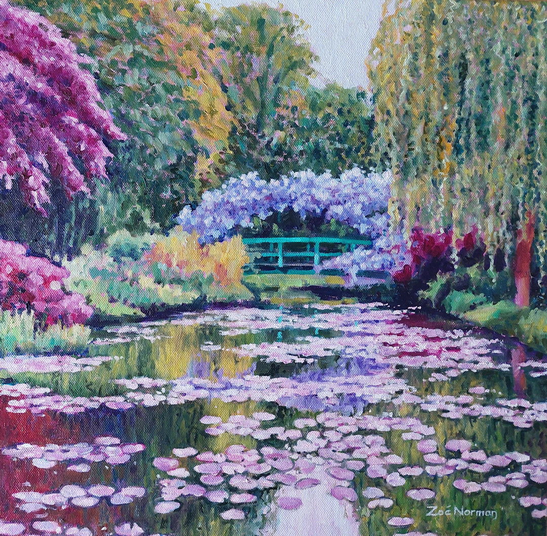 Monet's Bridge and Reflections - Zoe Elizabeth Norman