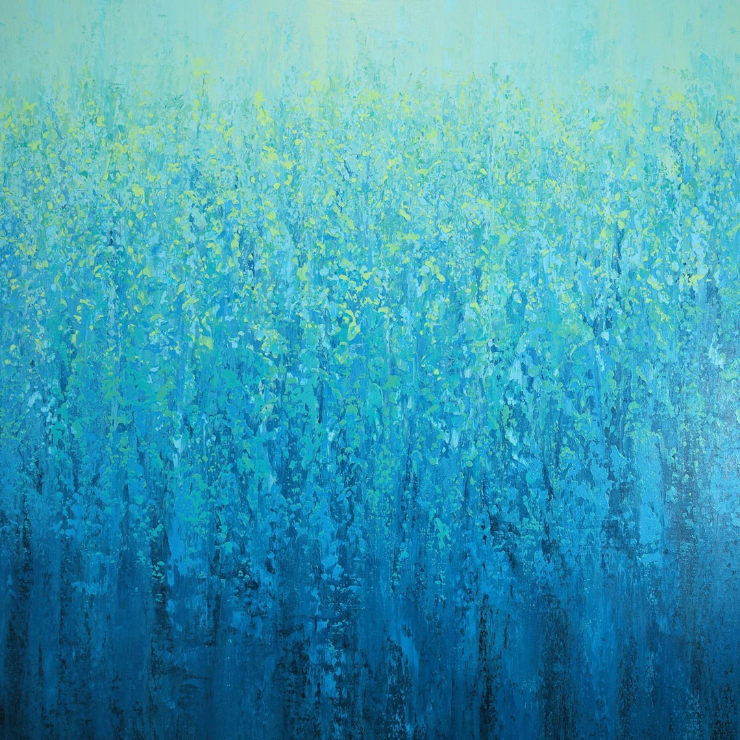 Shifting Tide Blues - Textured Nature Abstract - Suzanne Vaughan