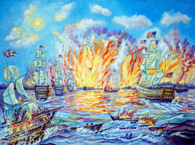 Moonlight Sea Ship Battle - USA Victory - Mike Rabe