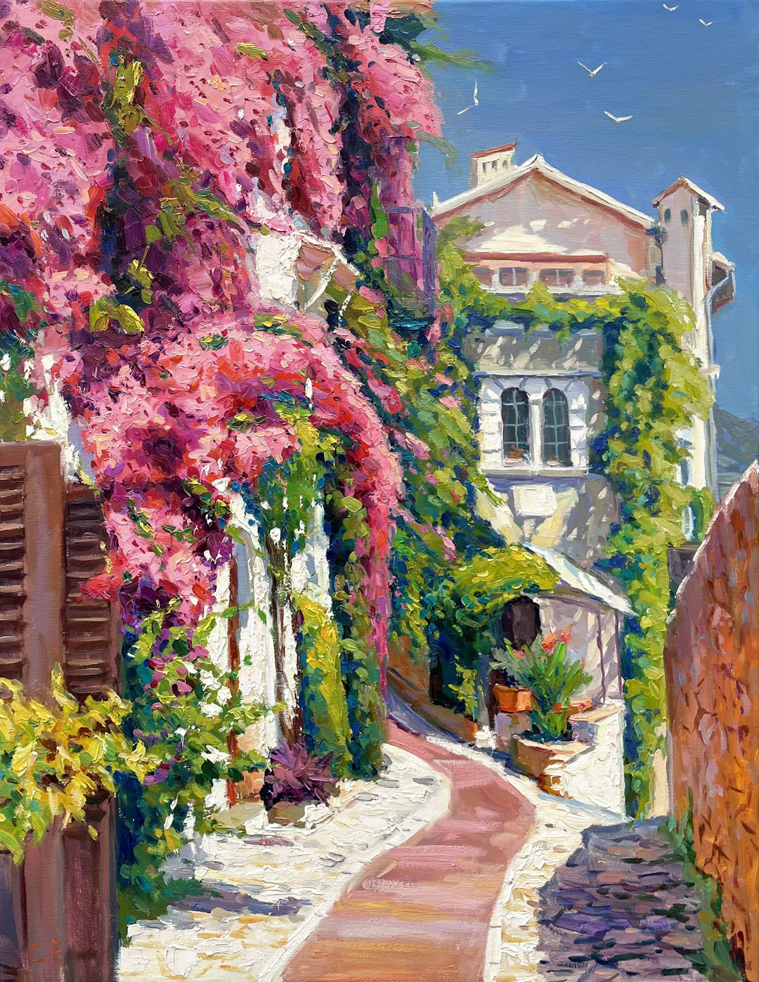 Yard by the sea - Evgeny Chernyakovsky