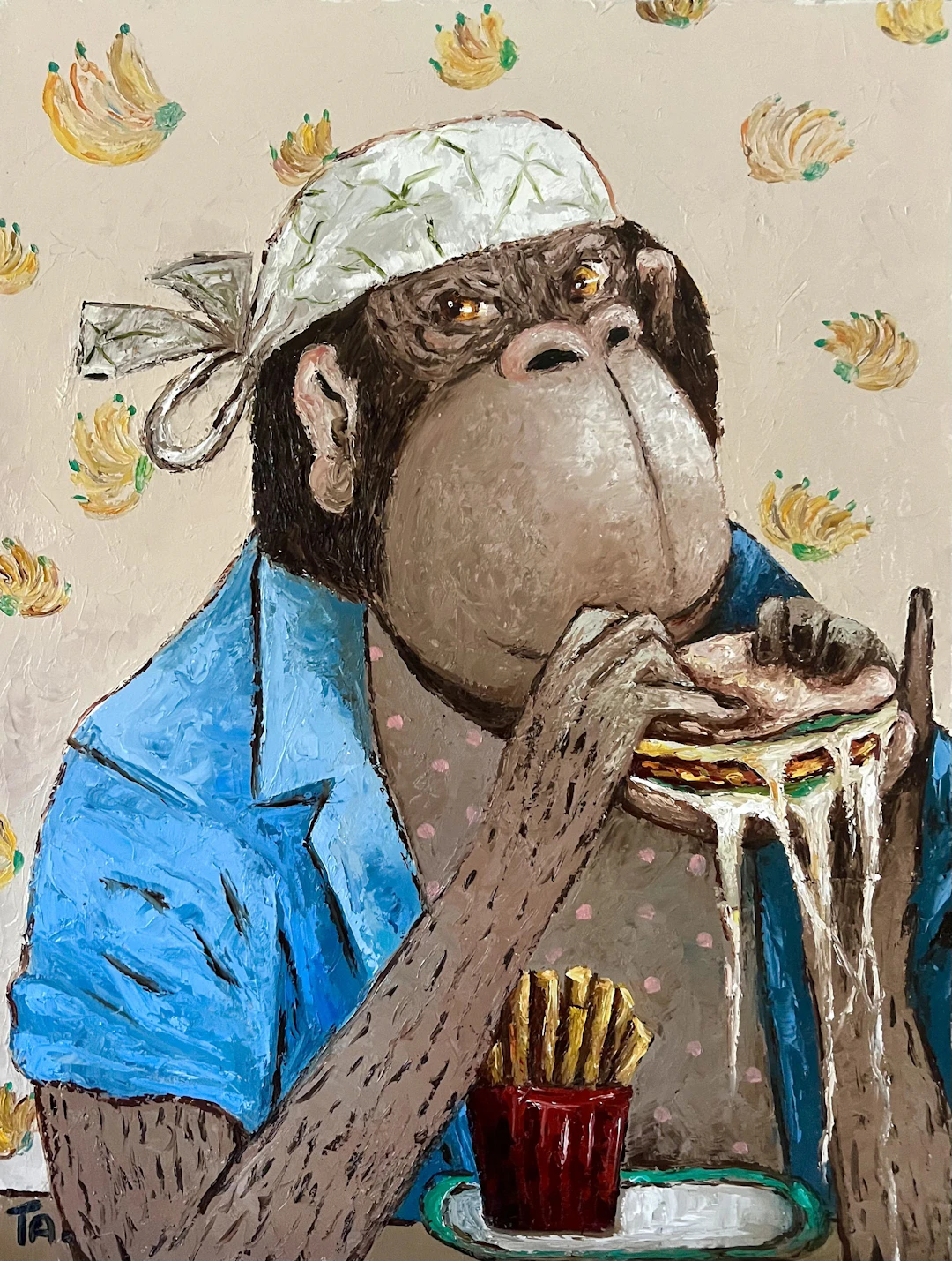 Boss eating a burger - Ta Byrne