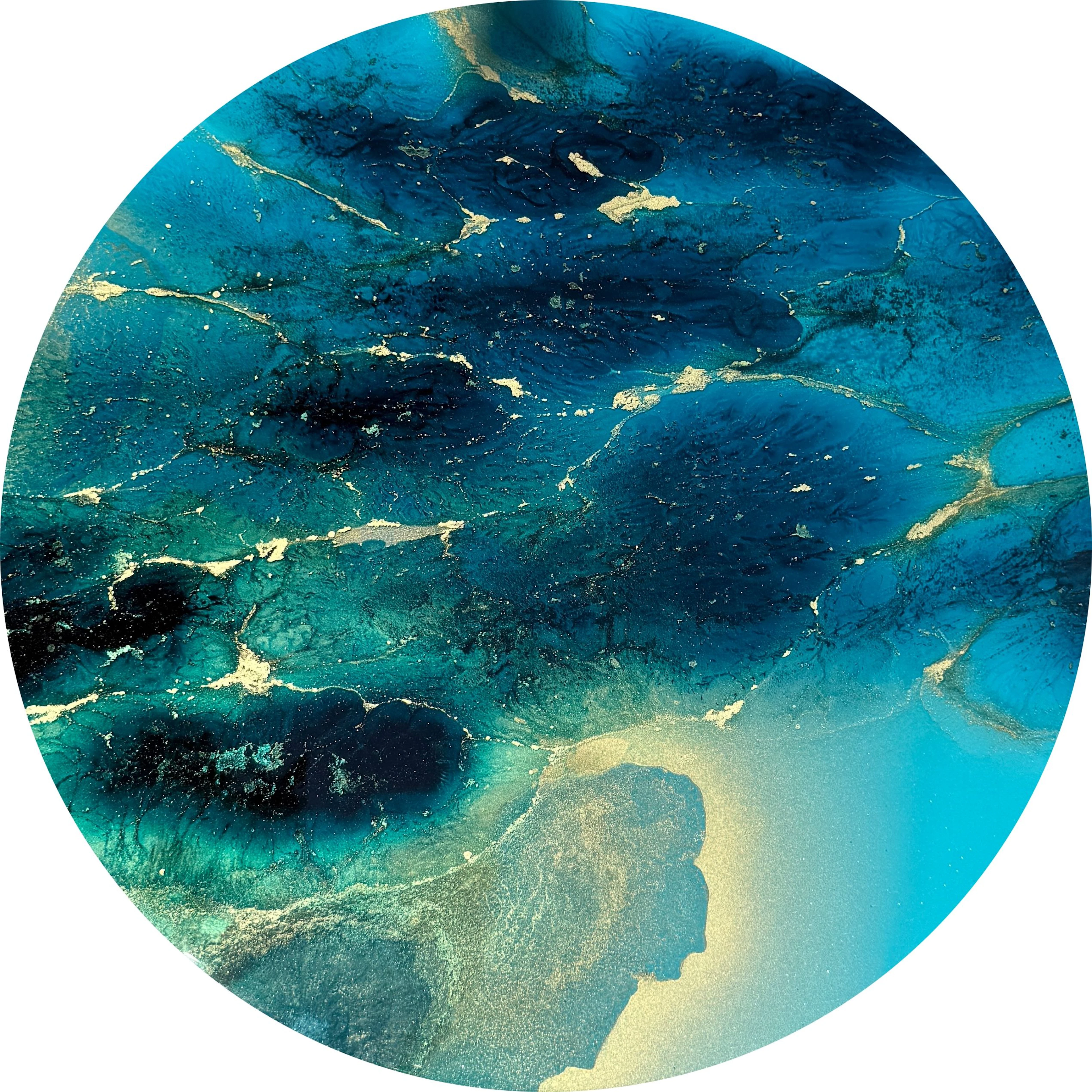 Golden Halo Blue Depth #1 - Ana Hefco