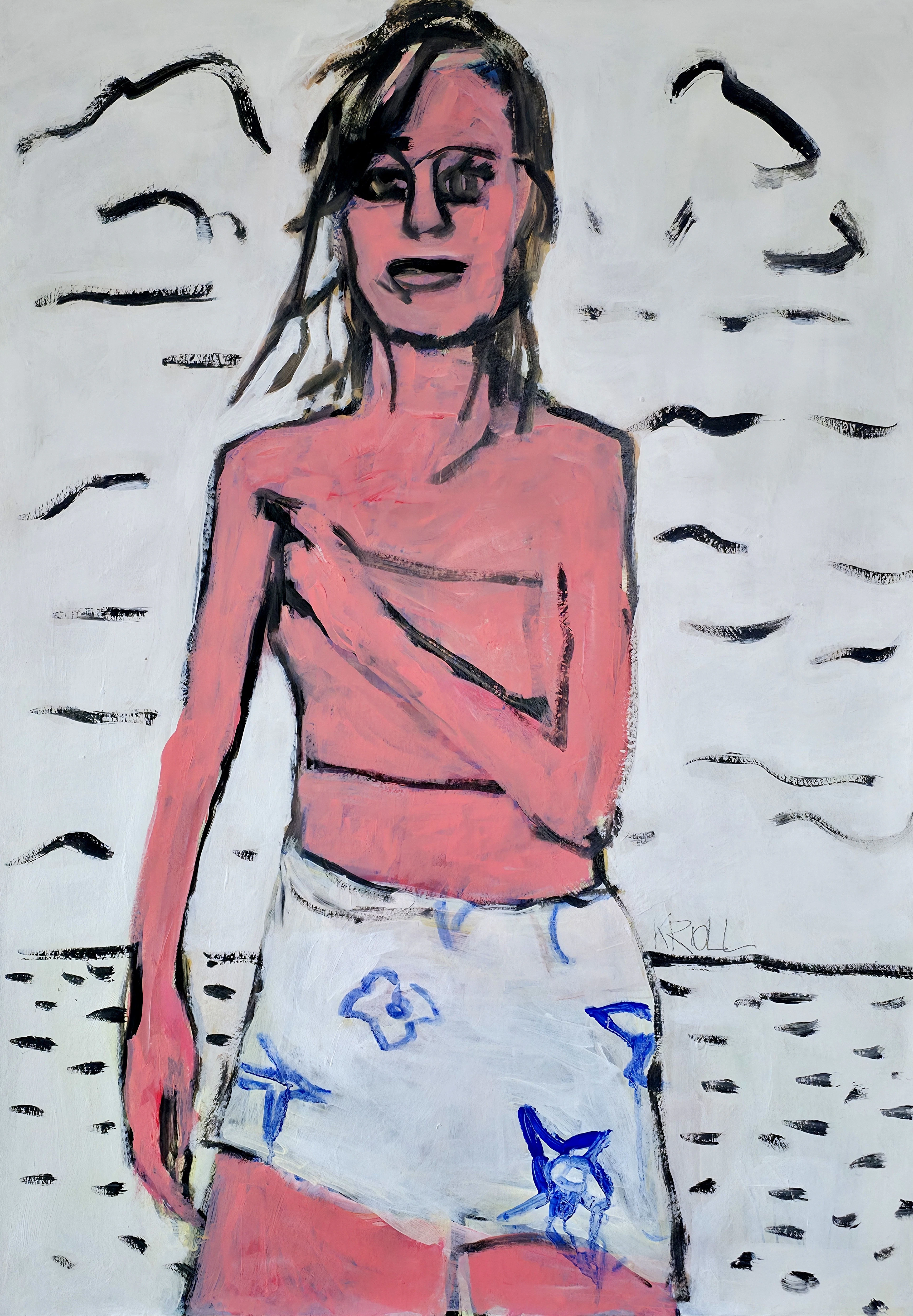 Woman with towel - Barbara Kroll