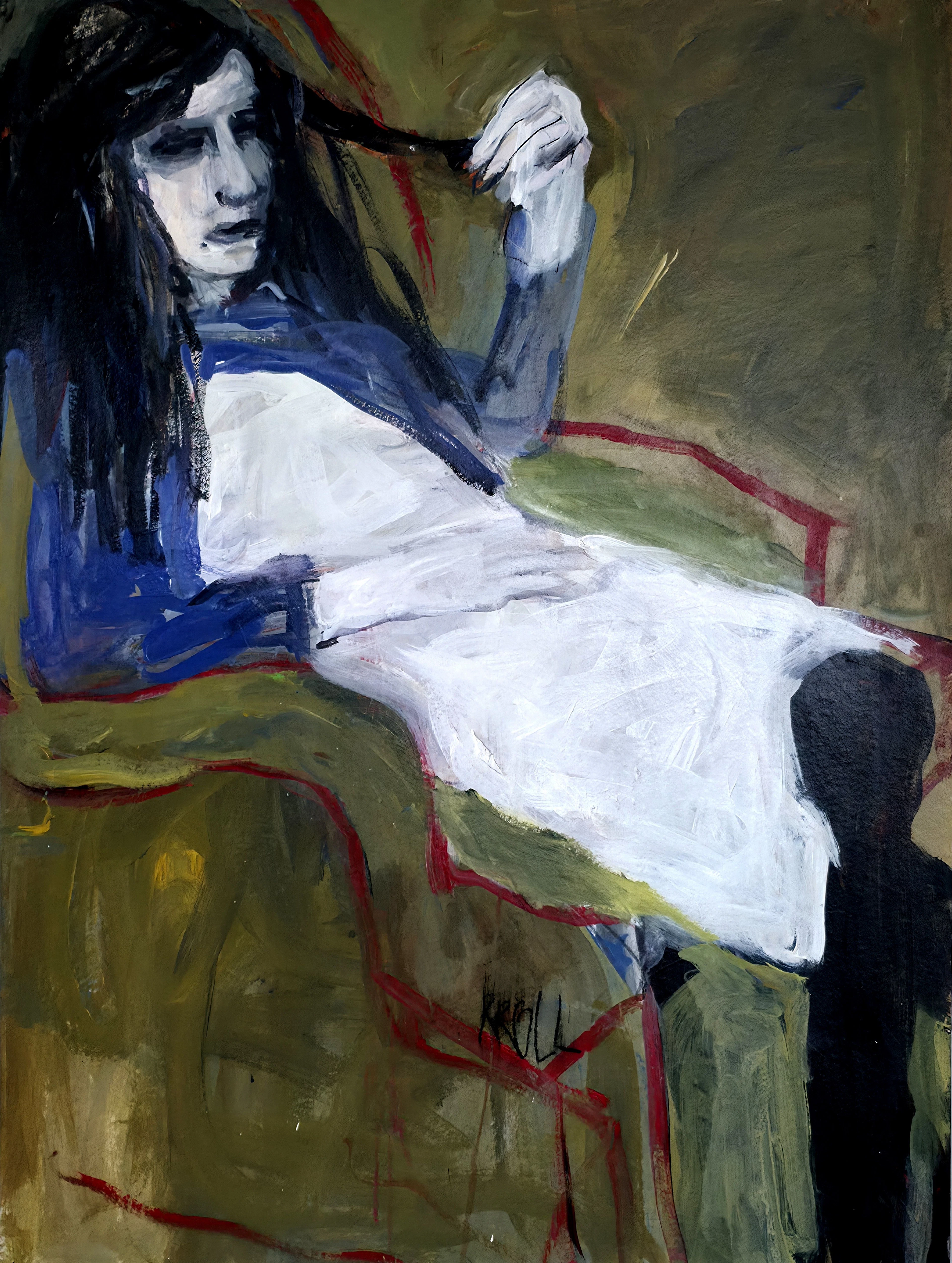 Woman in white dress - Barbara Kroll