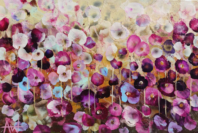 Sweet Pea Dreams – Abstract Floral Landscape - Angie Wright