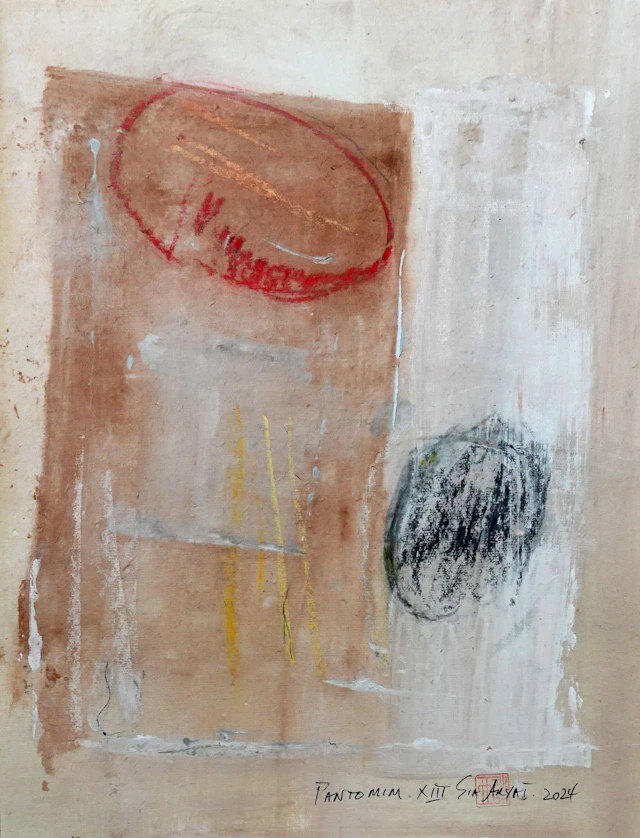 Pantomime. XIII Framed abstract surreal painting - Sia aryai