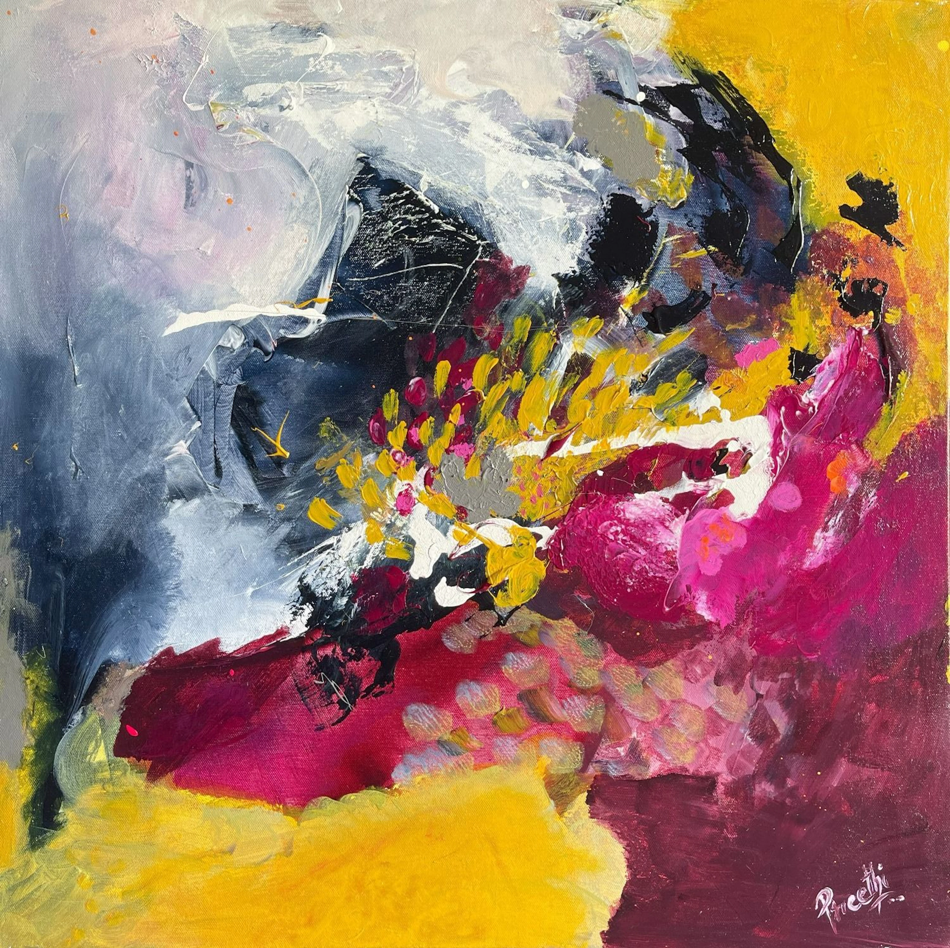 Autumn Hues - 24x24 inches - Preethi Mathialagan