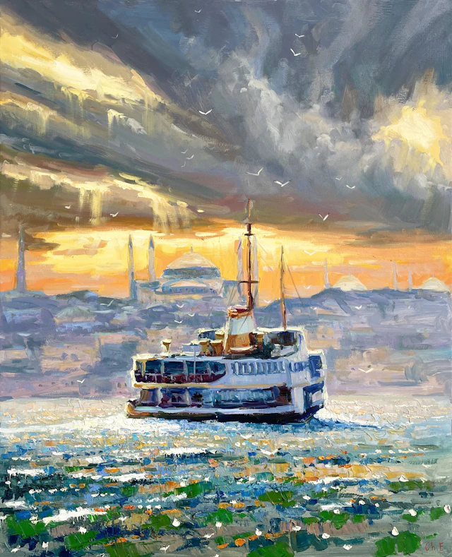 Evening Sea Sunset - Evgeny Chernyakovsky