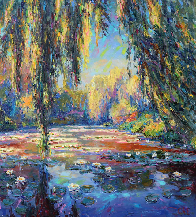 ""River with water lilies"" - Evgeny Chernyakovsky