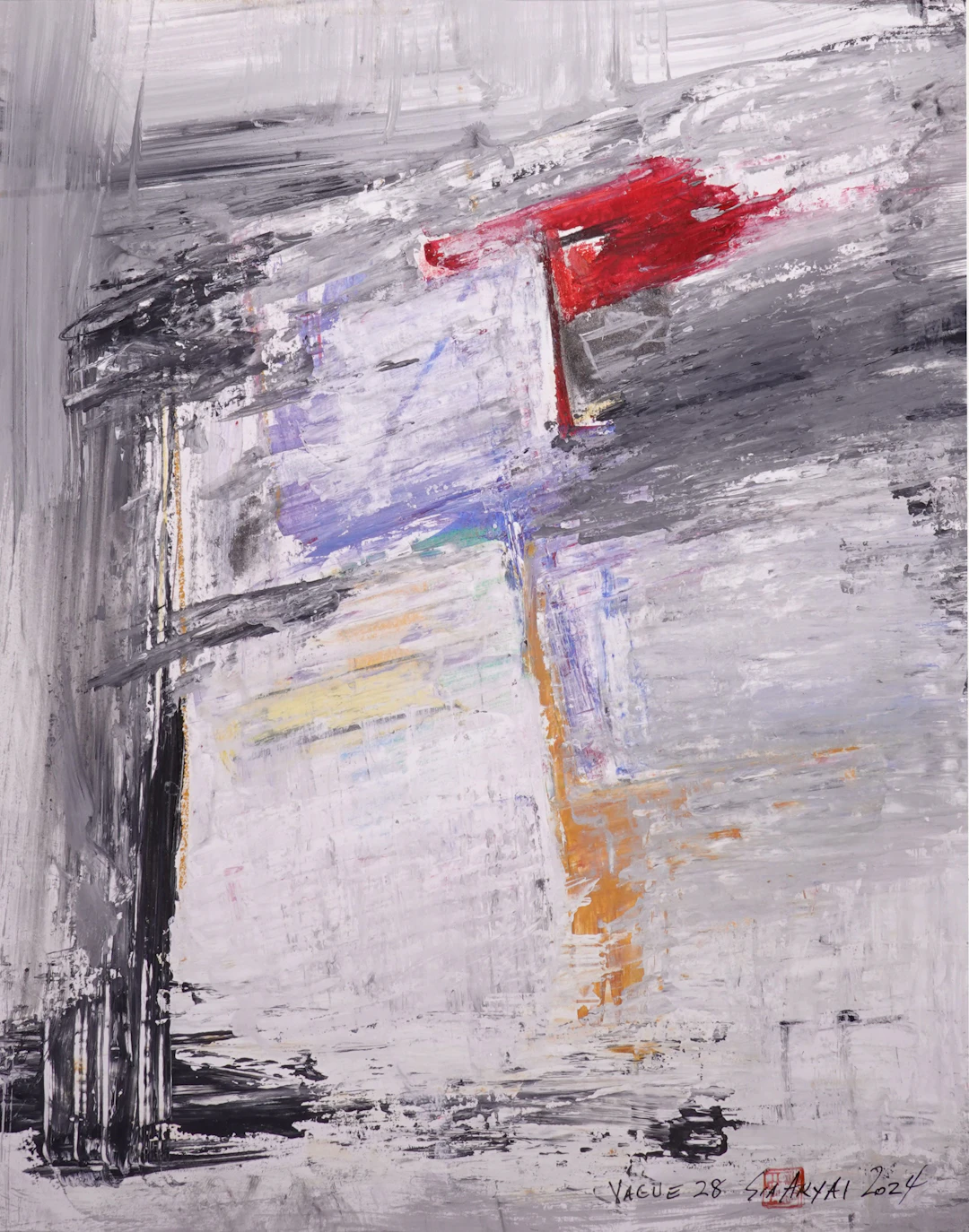 Vague. 28 Framed abstract one of a kind painting - Sia aryai