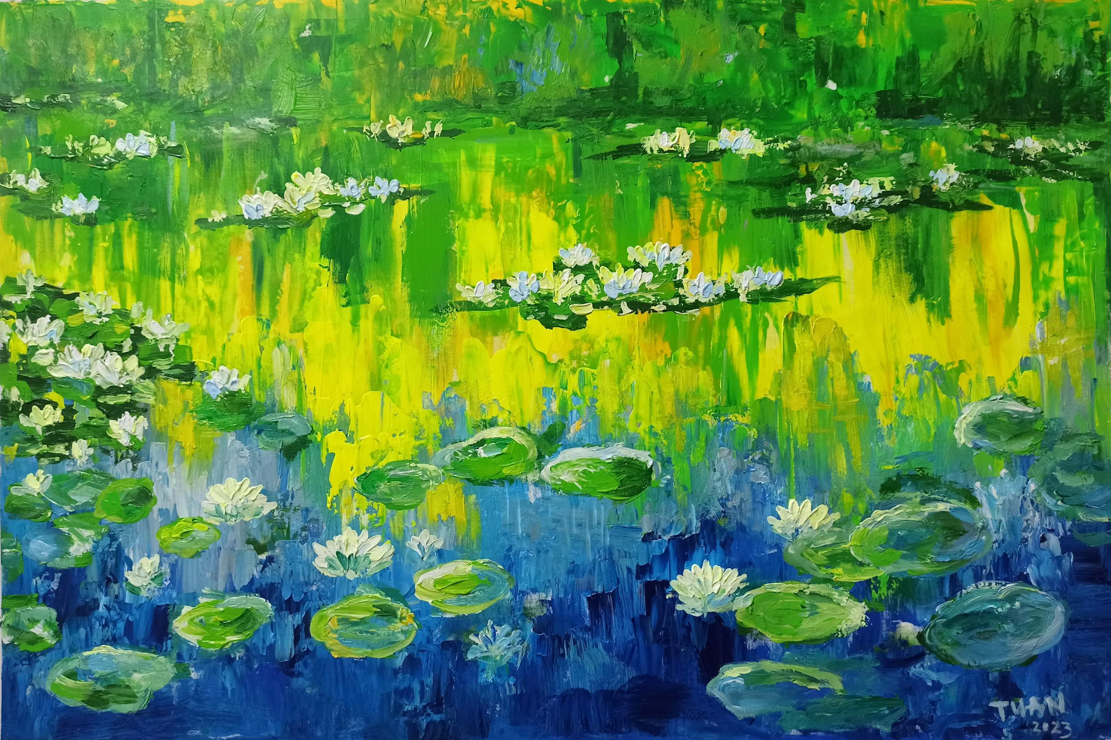 Water Lilies( 80x120cm morning in the lake) - LE ANH TUAN