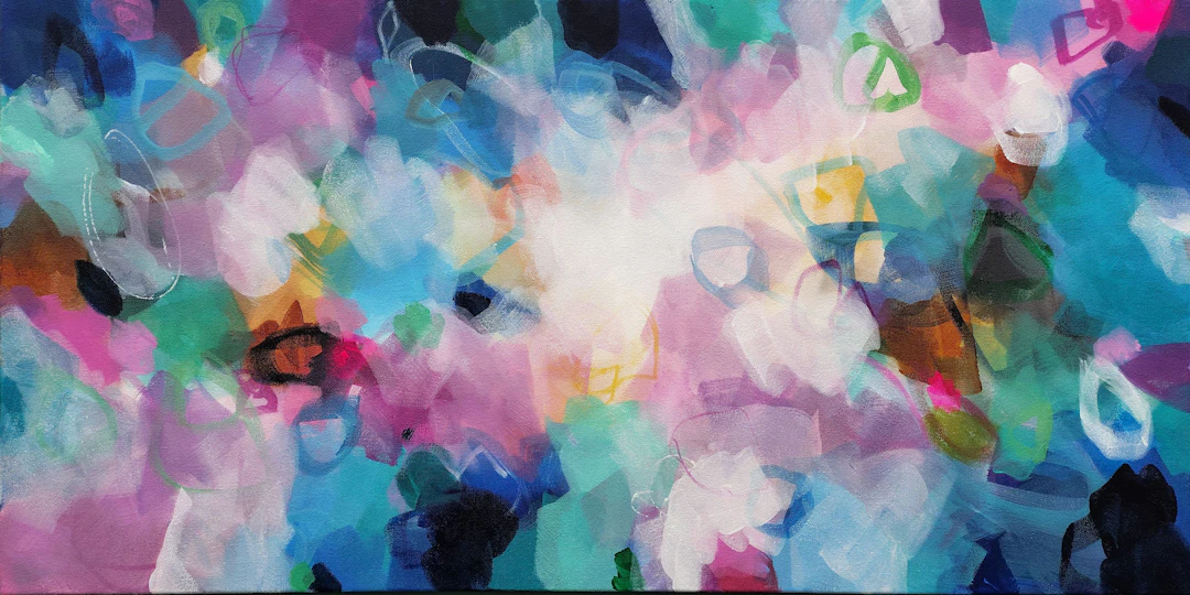 Positive Energy Abstract Painting 100 x 50cm - Susan Wooler