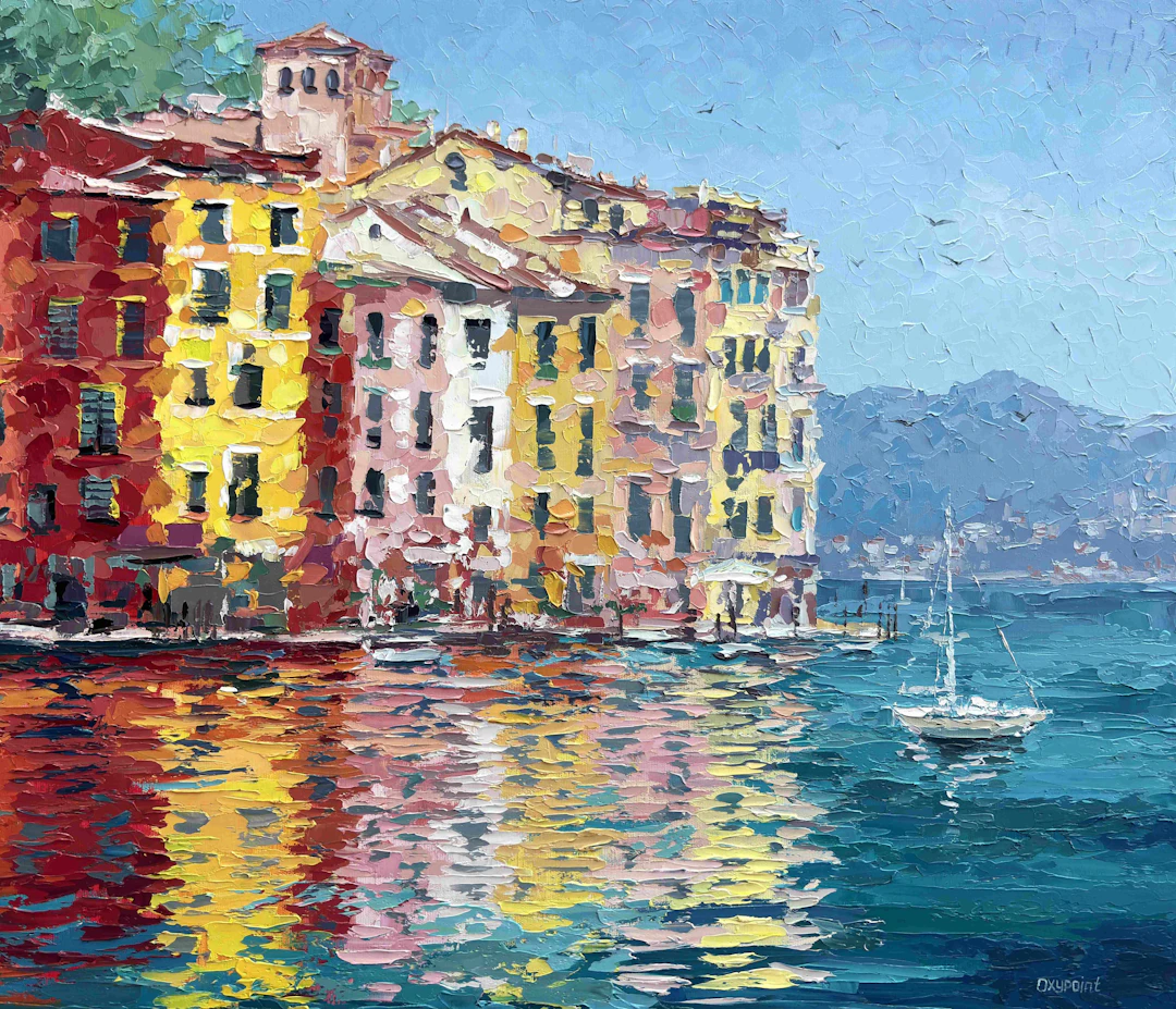 ""Portofino. Italian Riviera"" oil painting - Oxana Kravtsova