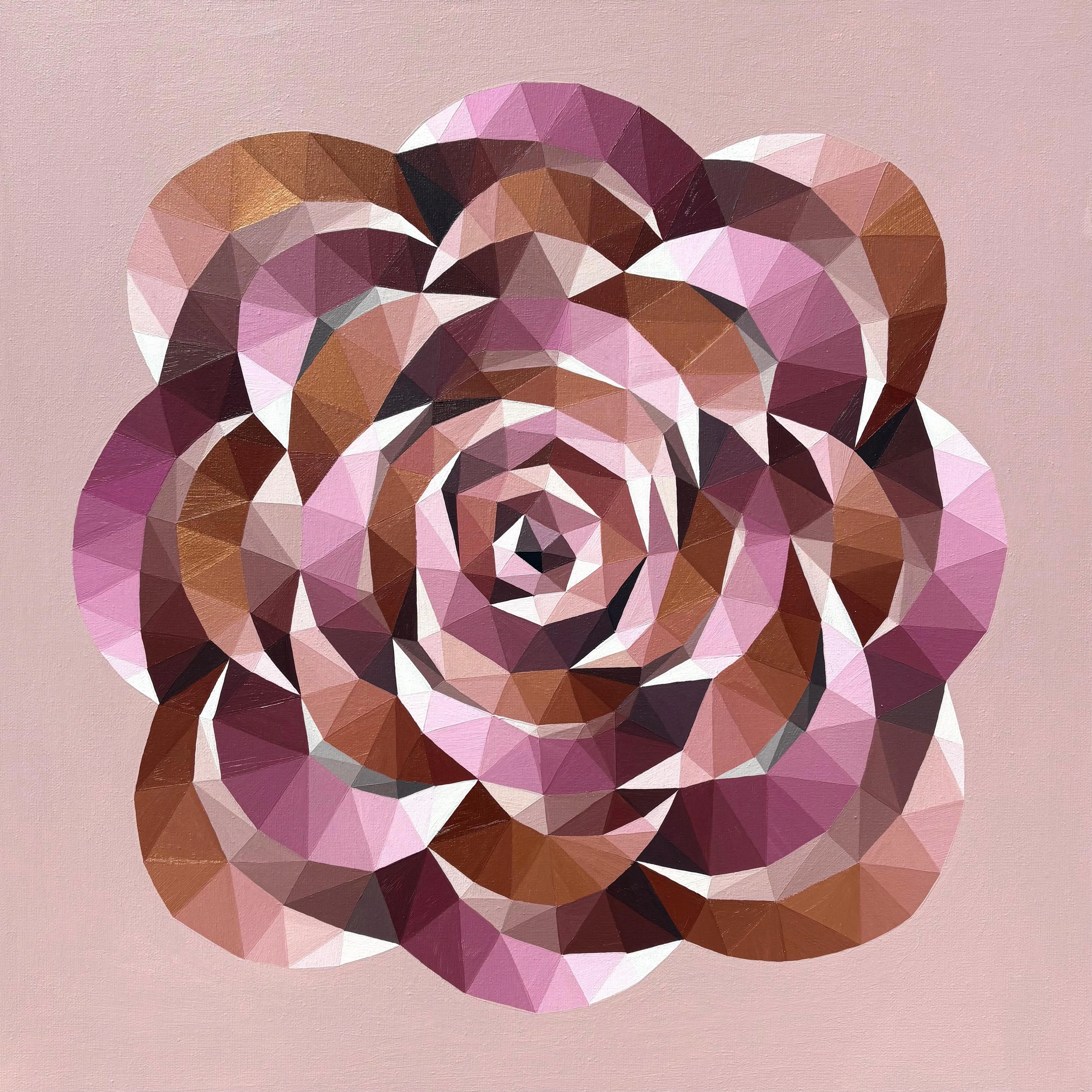 GOLD AND PINK CRYSTAL ROSE - Maria Tuzhilkina