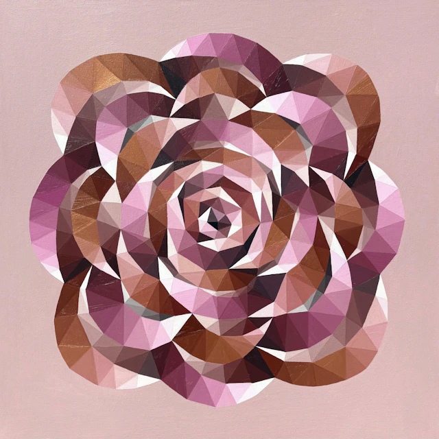 GOLD AND PINK CRYSTAL ROSE - Maria Tuzhilkina