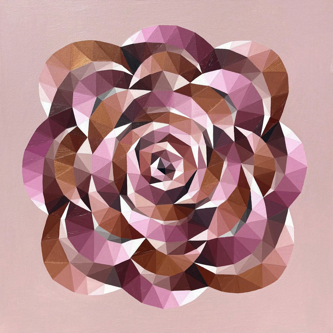 GOLD AND PINK CRYSTAL ROSE - Maria Tuzhilkina