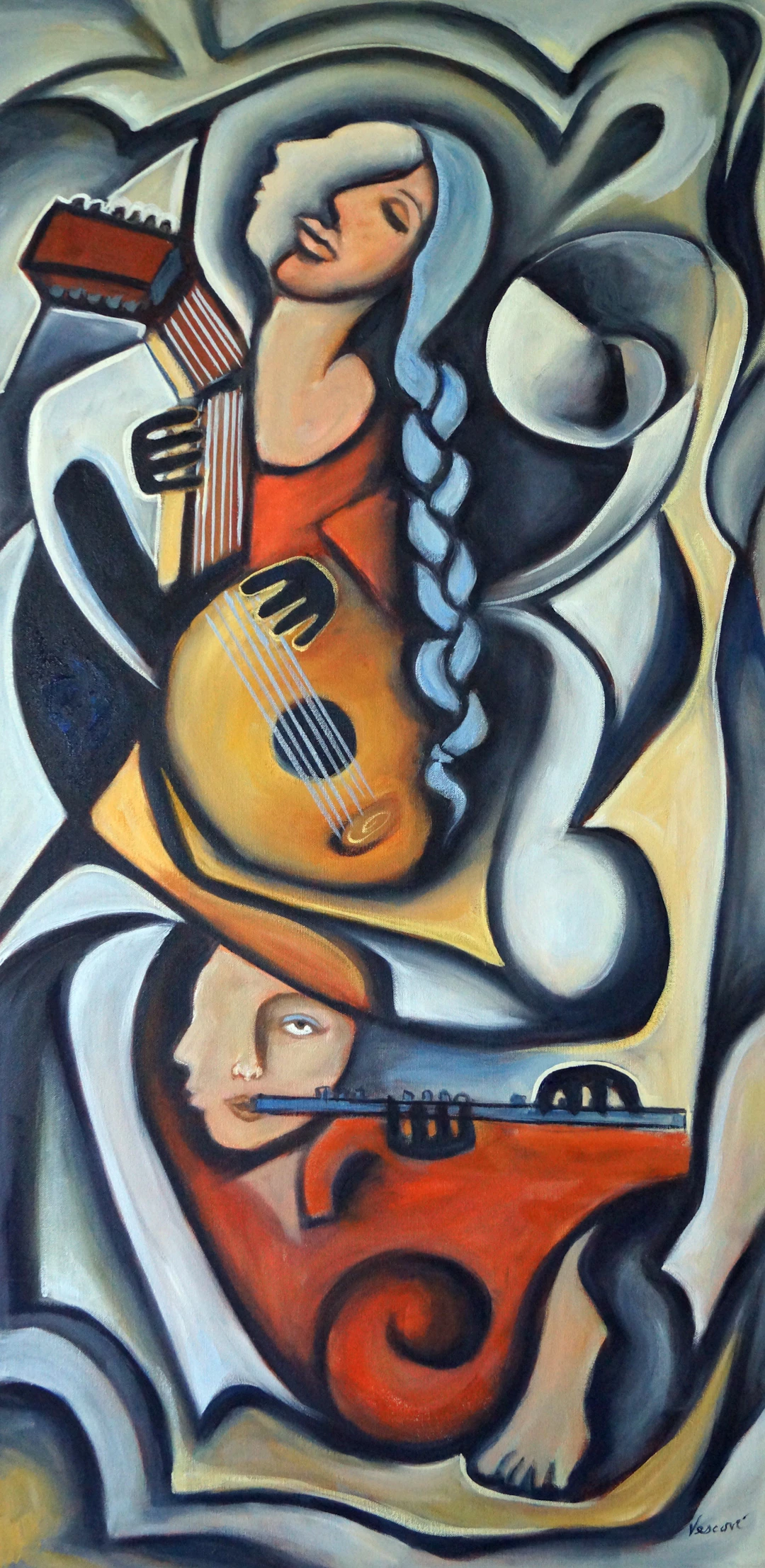 Une Femme avec une Tresse Bleue - Valerie Vescovi