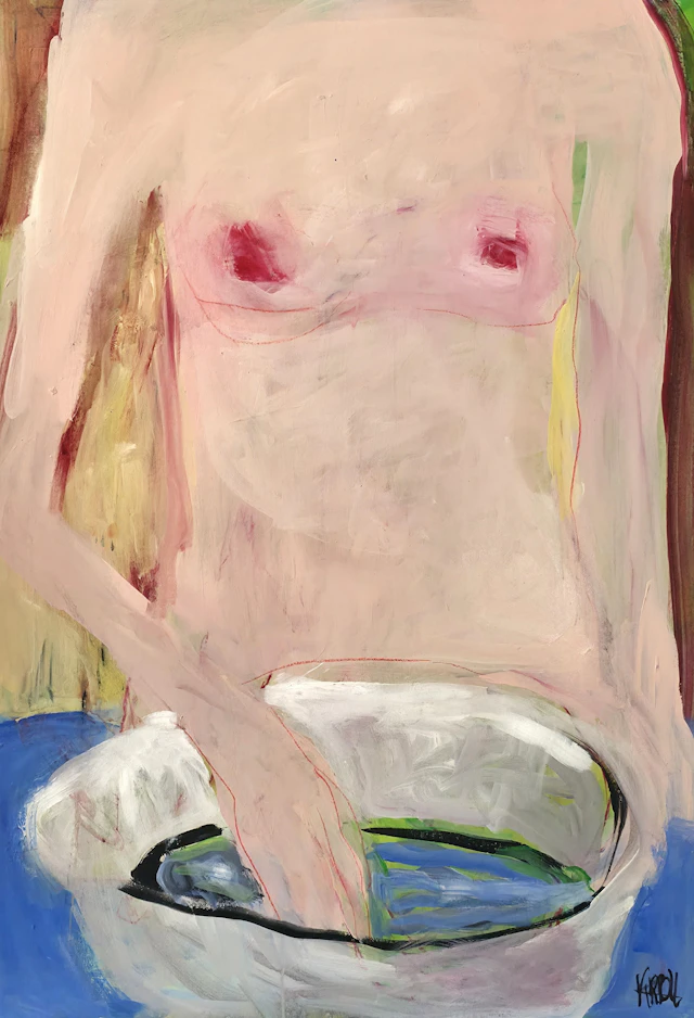 Nude with a bowl - Barbara Kroll