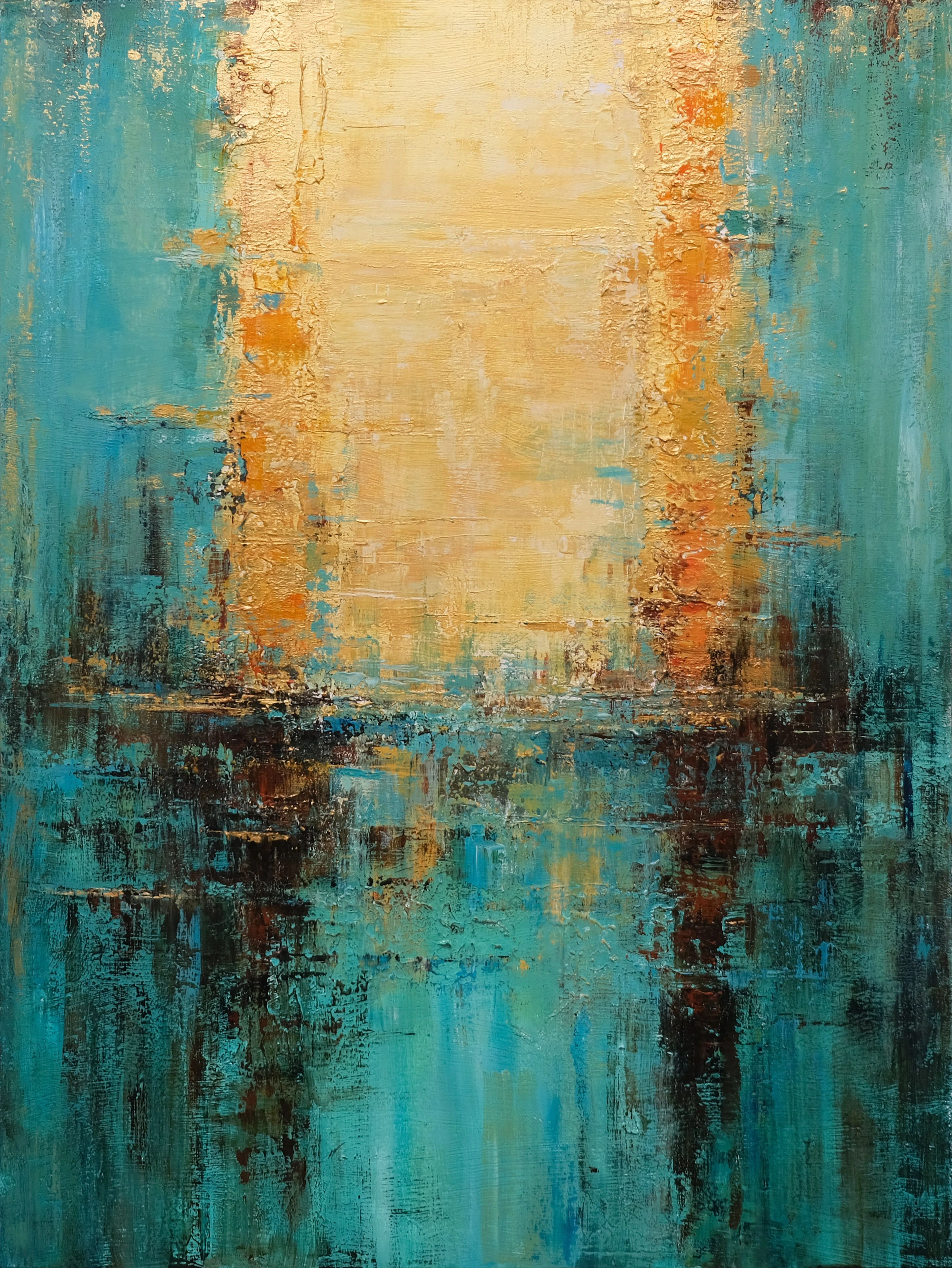 Composition in Turquoise and Gold - Behshad Arjomandi