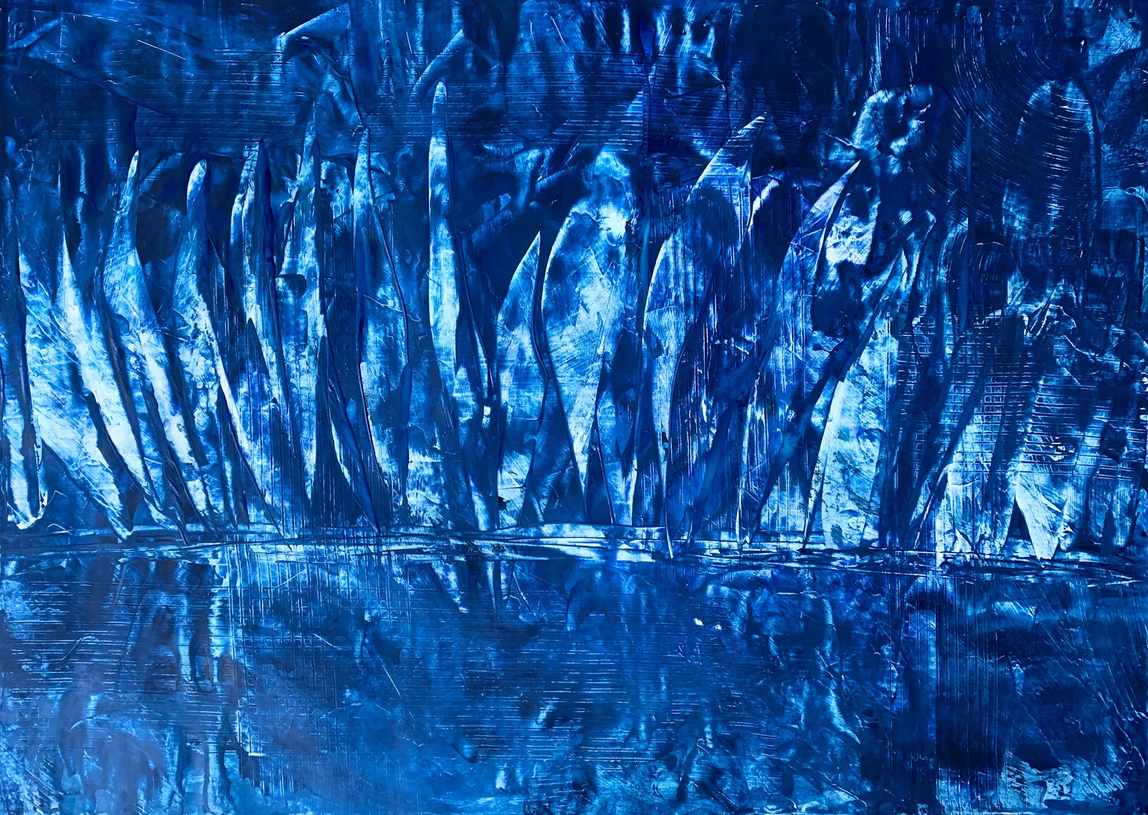 Sailing regatta no. 2329 blue abstract - Anita Kaufmann