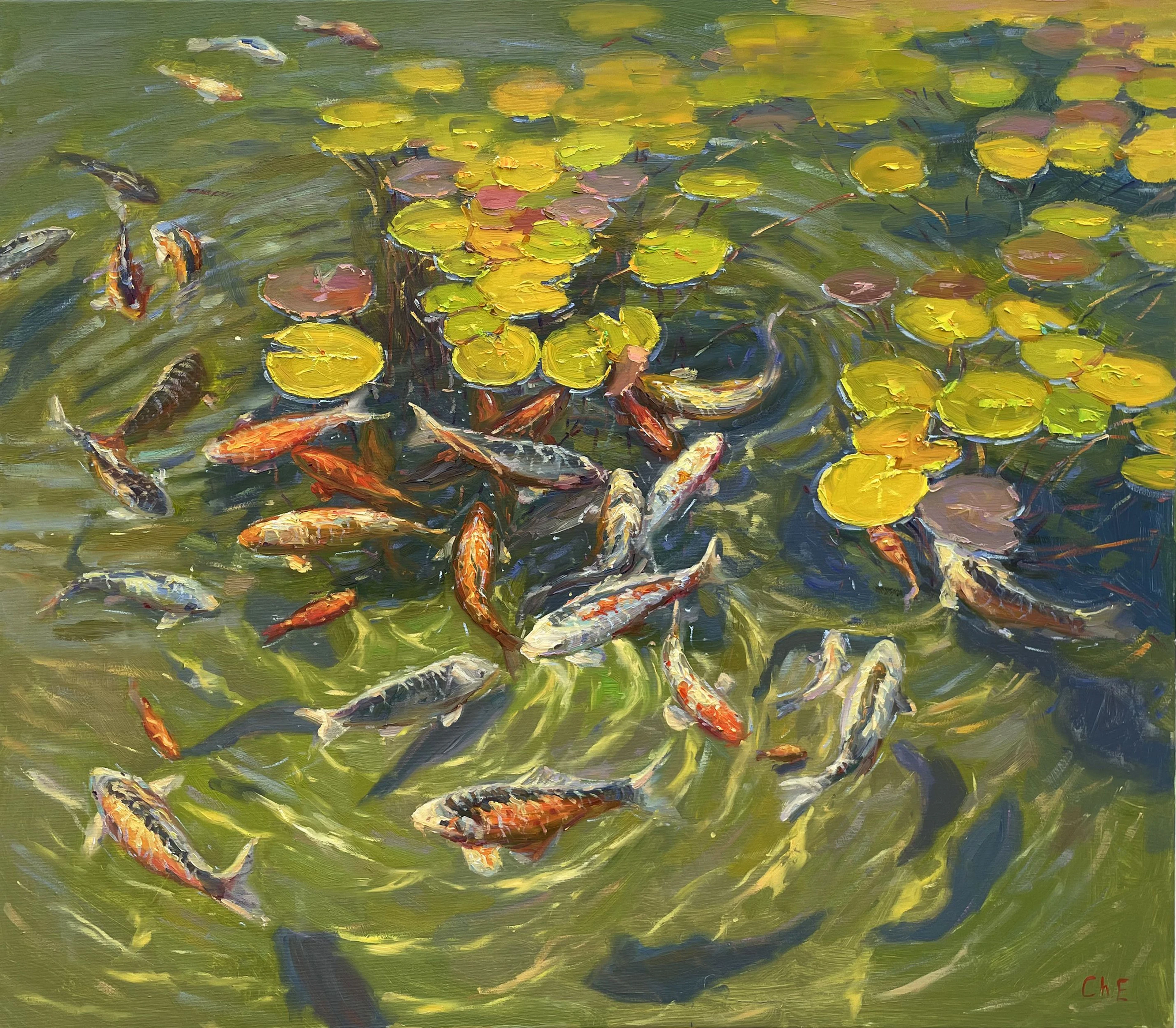 ""Koi in the pond"" - Evgeny Chernyakovsky