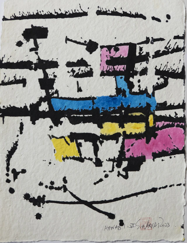 Hanabi. VI Framed abstract painting - Sia aryai