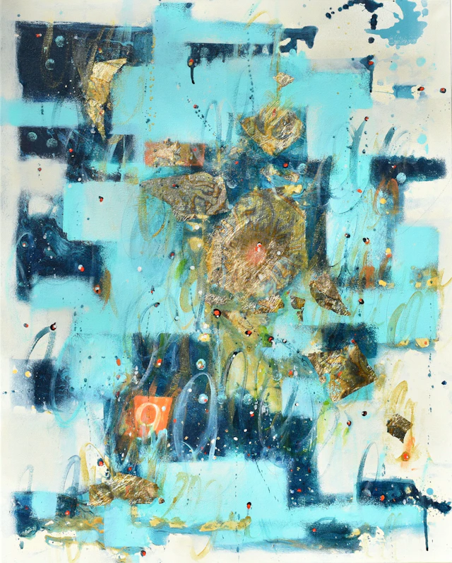 Storm Moon Rising - Abstract art - 24 x 30 IN - Cynthia Ligeros