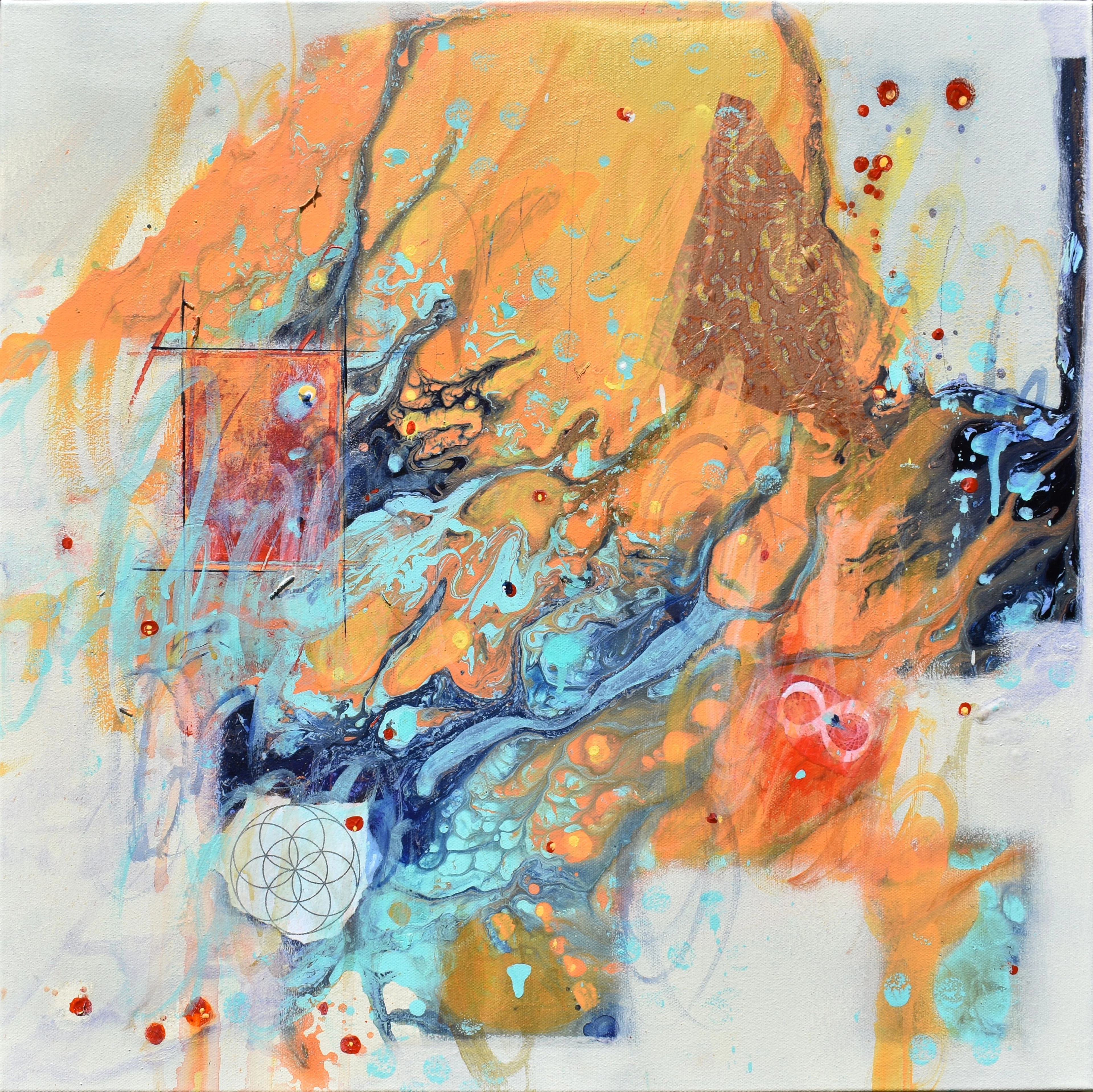Heart of Compassion - Abstract art - 20 x 20 IN - Cynthia Ligeros