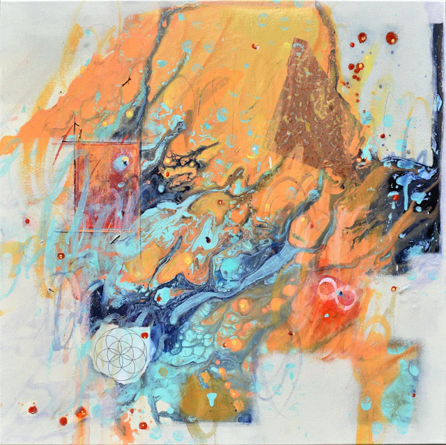 Heart of Compassion - Abstract art - 20 x 20 IN - Cynthia Ligeros