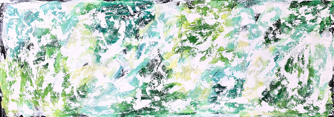 Beyond the sea No. 6422 large green abstract - Anita Kaufmann