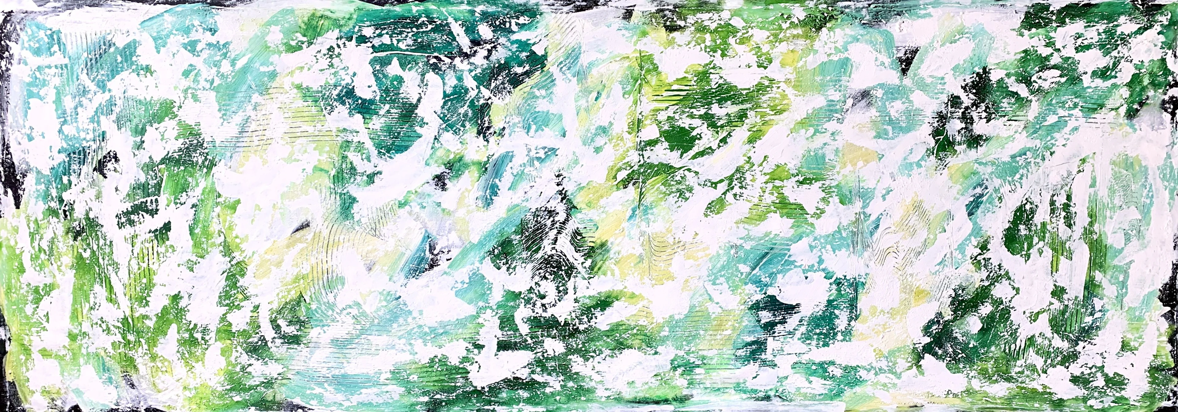 Beyond the sea No. 6422 large green abstract - Anita Kaufmann