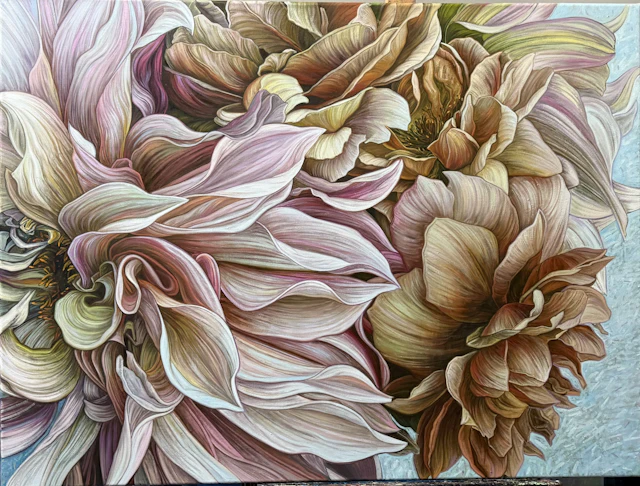 Dahlias and roses - Elena Podmarkova