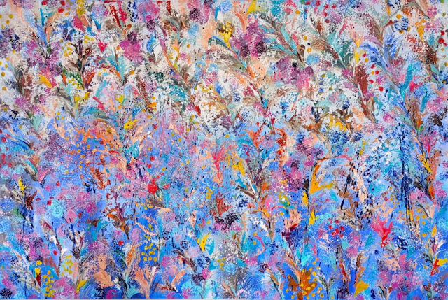 Symphony of Exotic Blooms Oil Painting - Susan Wooler