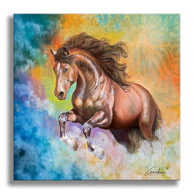 Distant Horse - Original Painting on Canvas - Gardani Art