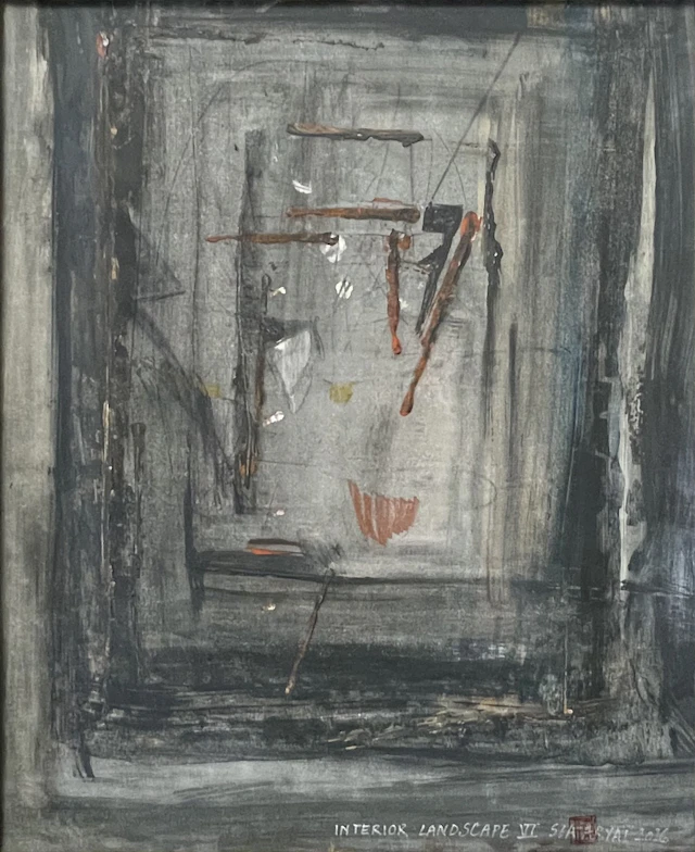 INTERIOR LAND SCAPE. VI FRAMED ABSTRACT PAINTING - Sia aryai