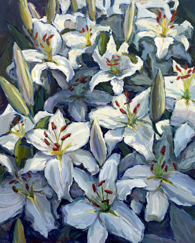 White lilies - Evgeny Chernyakovsky