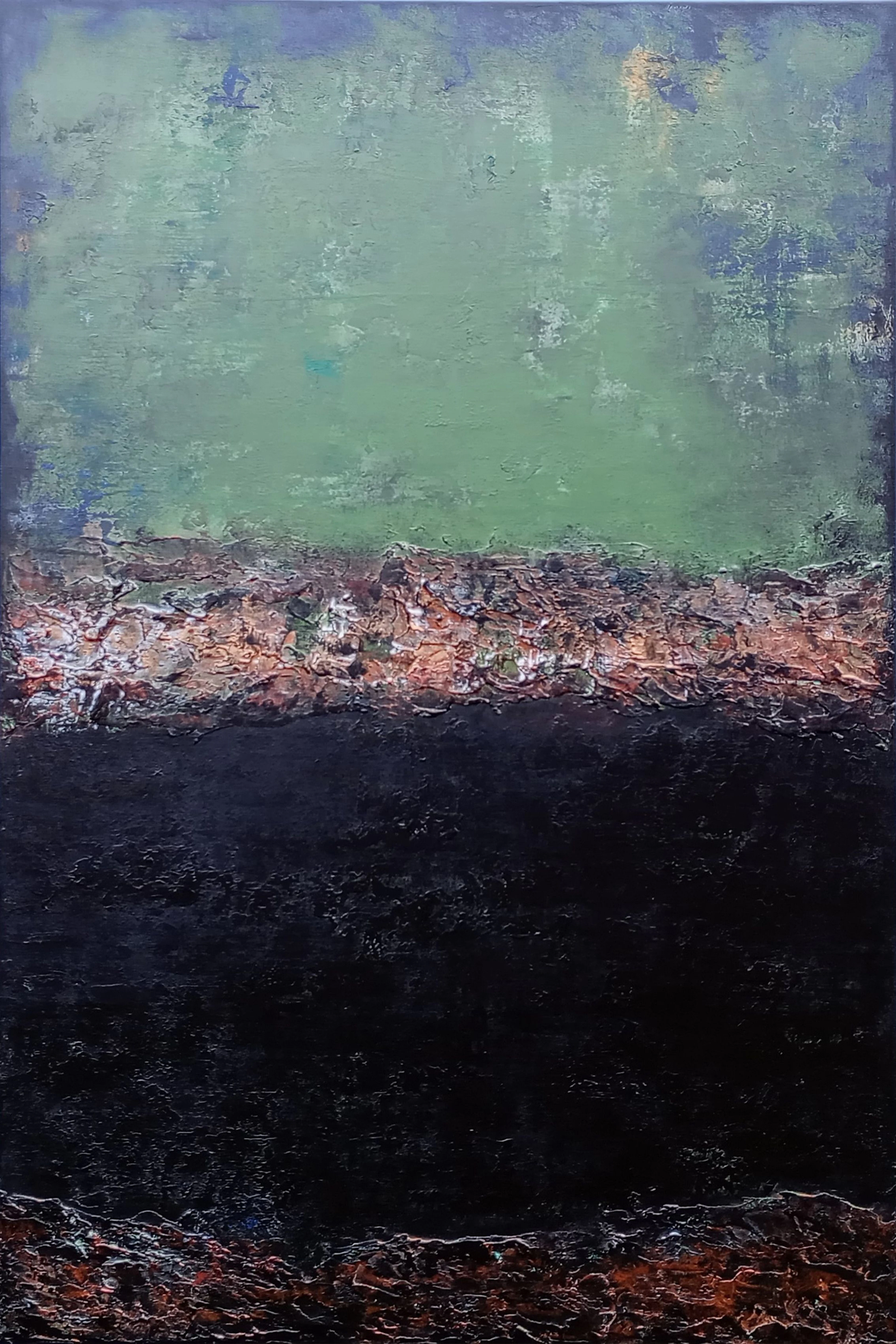 XXL Deafening Silence 120 x 80cm Abstract Painting - Susan Wooler