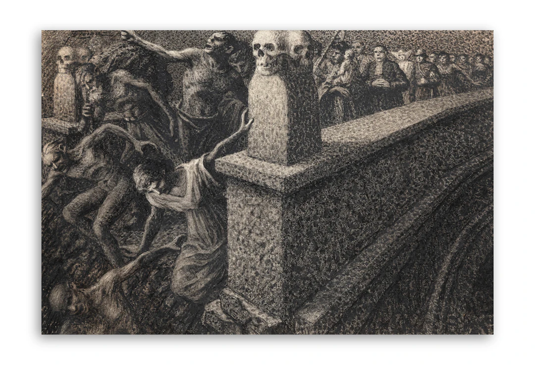 GIOVAN BATTISTA CREMA (1883-1964) - La morte al ponte dei quattro