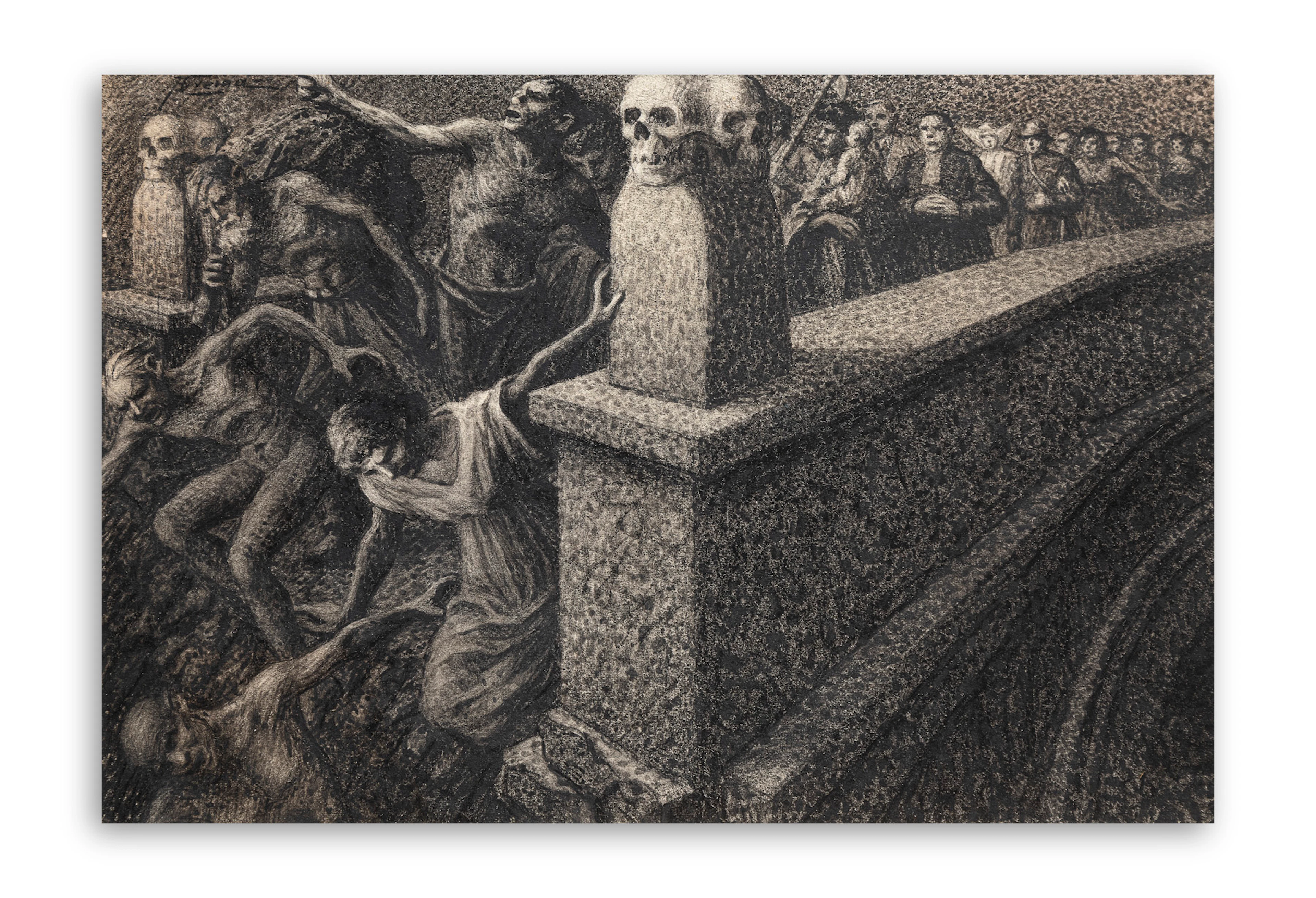 GIOVAN BATTISTA CREMA (1883-1964) - La morte al ponte dei quattro