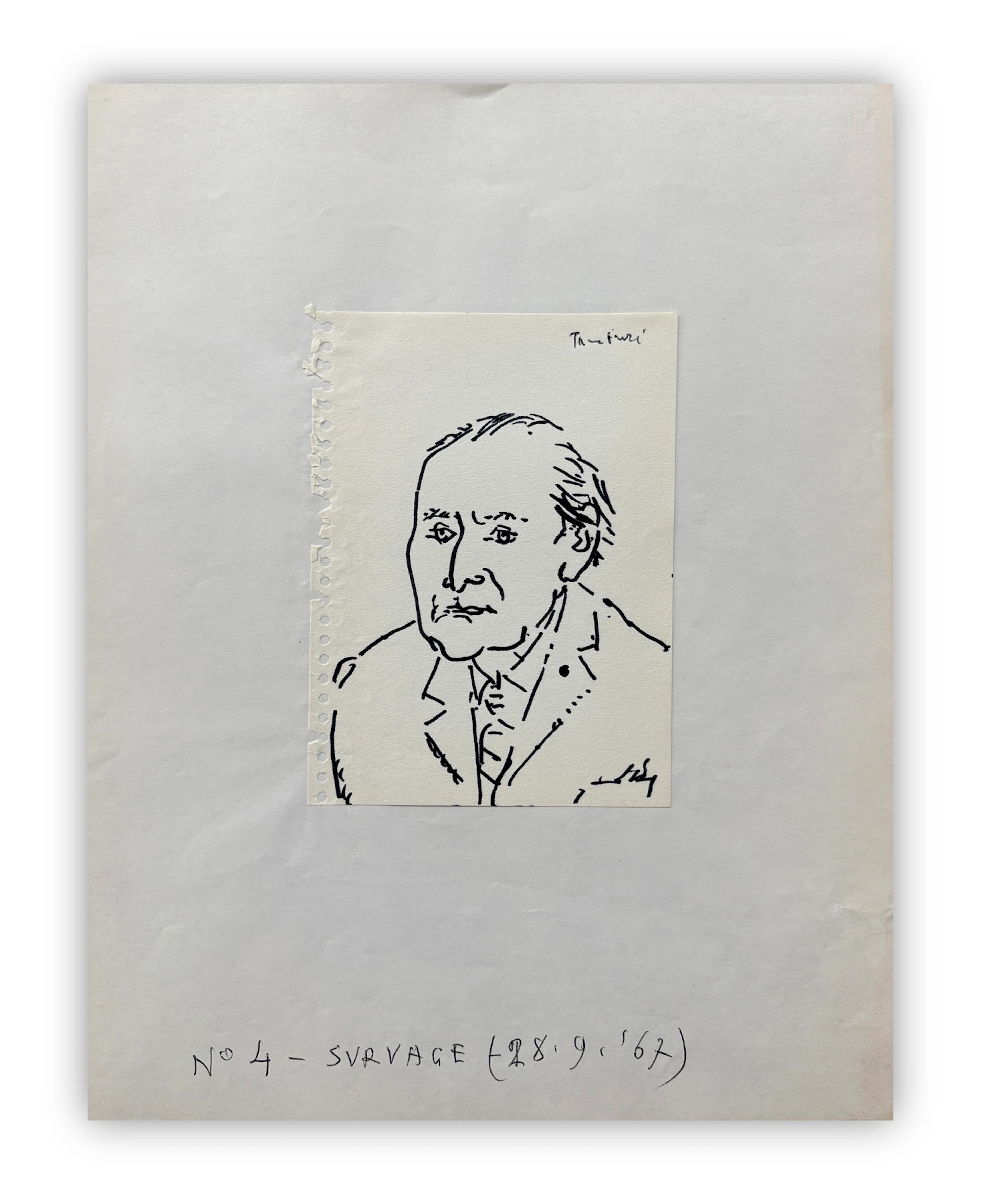 ORFEO TAMBURI (1910-1994) - Senza Titolo (Portrait de Survage), 1967