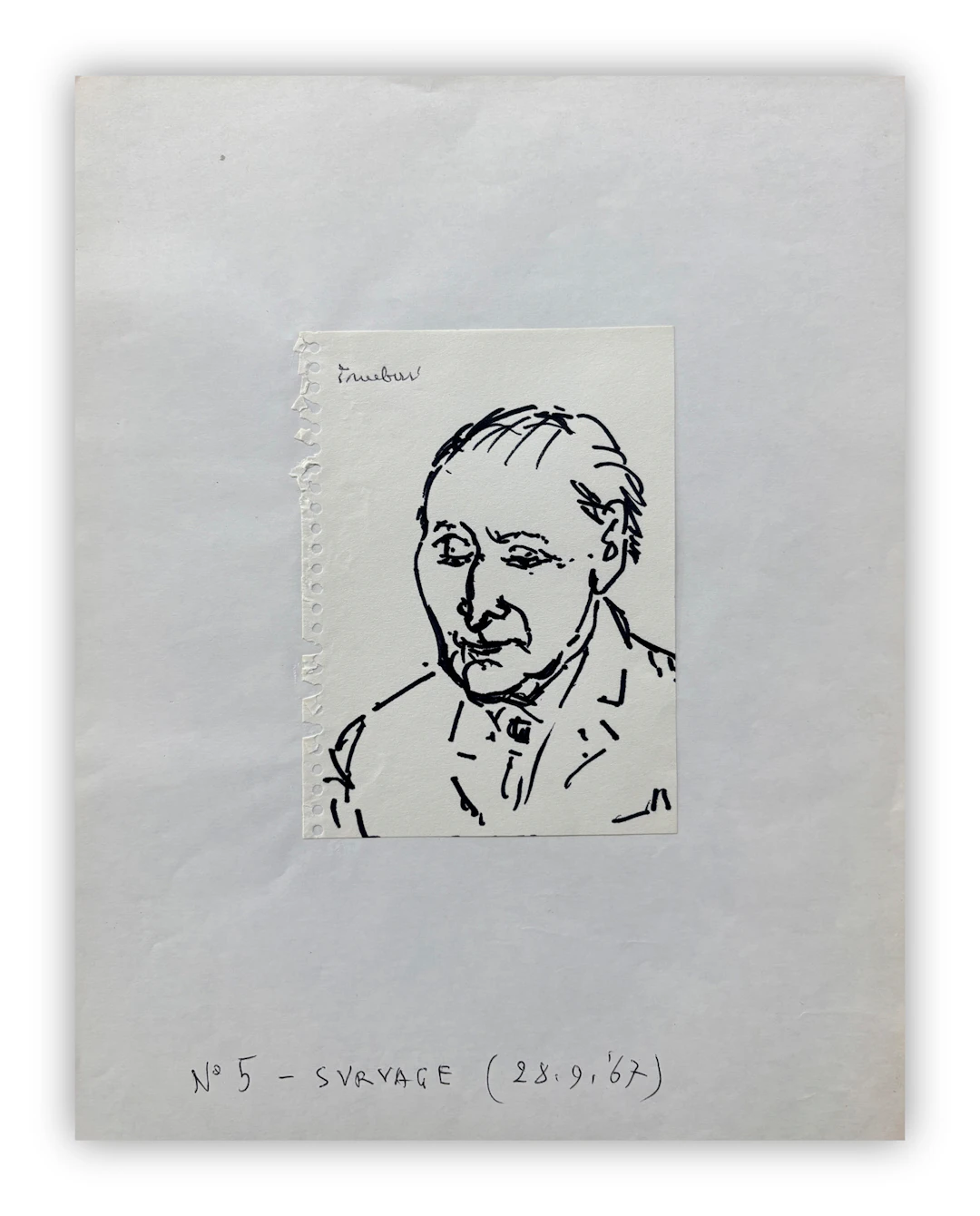 ORFEO TAMBURI (1910-1994) - Senza Titolo (Portrait de Survage), 1967