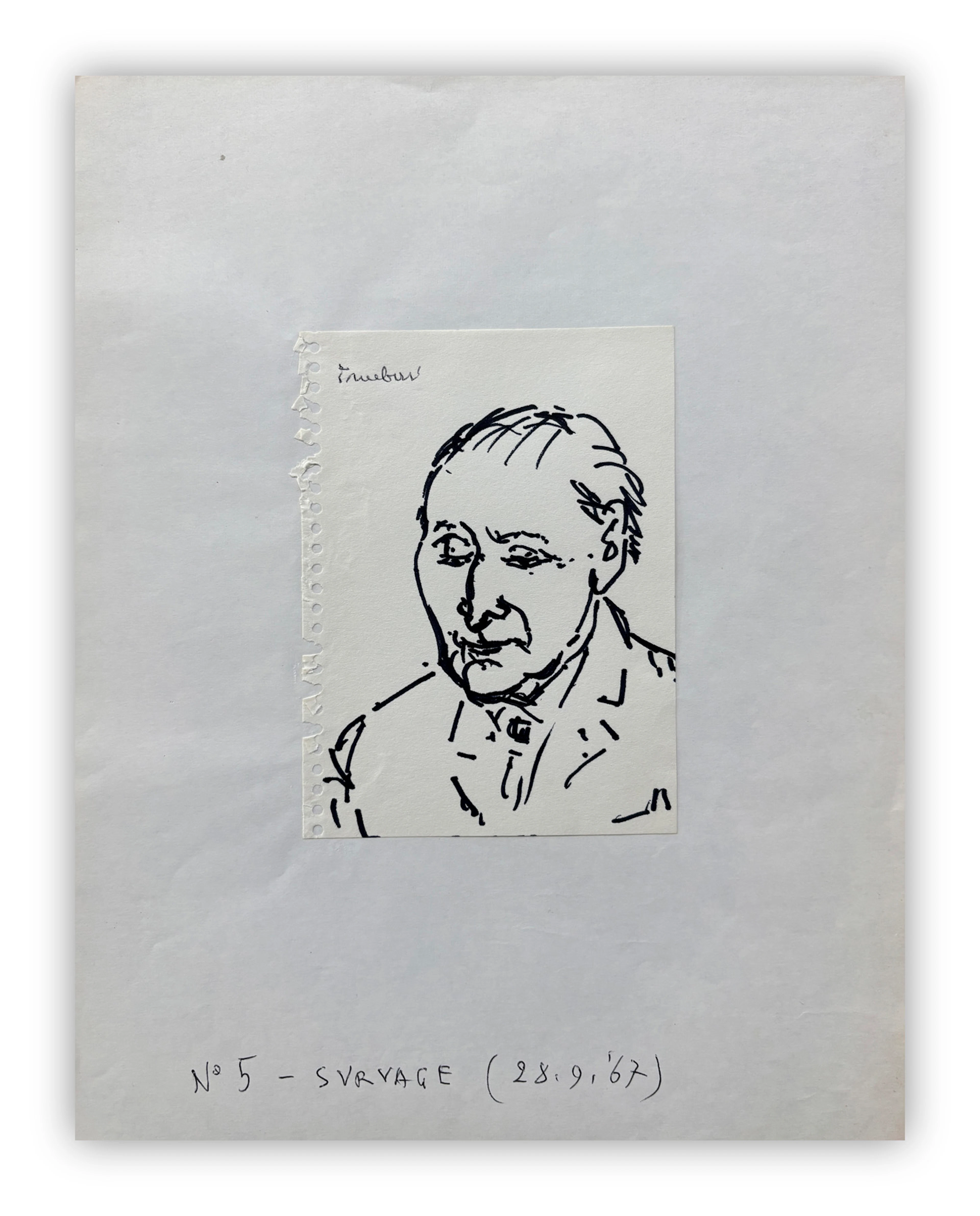 ORFEO TAMBURI (1910-1994) - Senza Titolo (Portrait de Survage), 1967