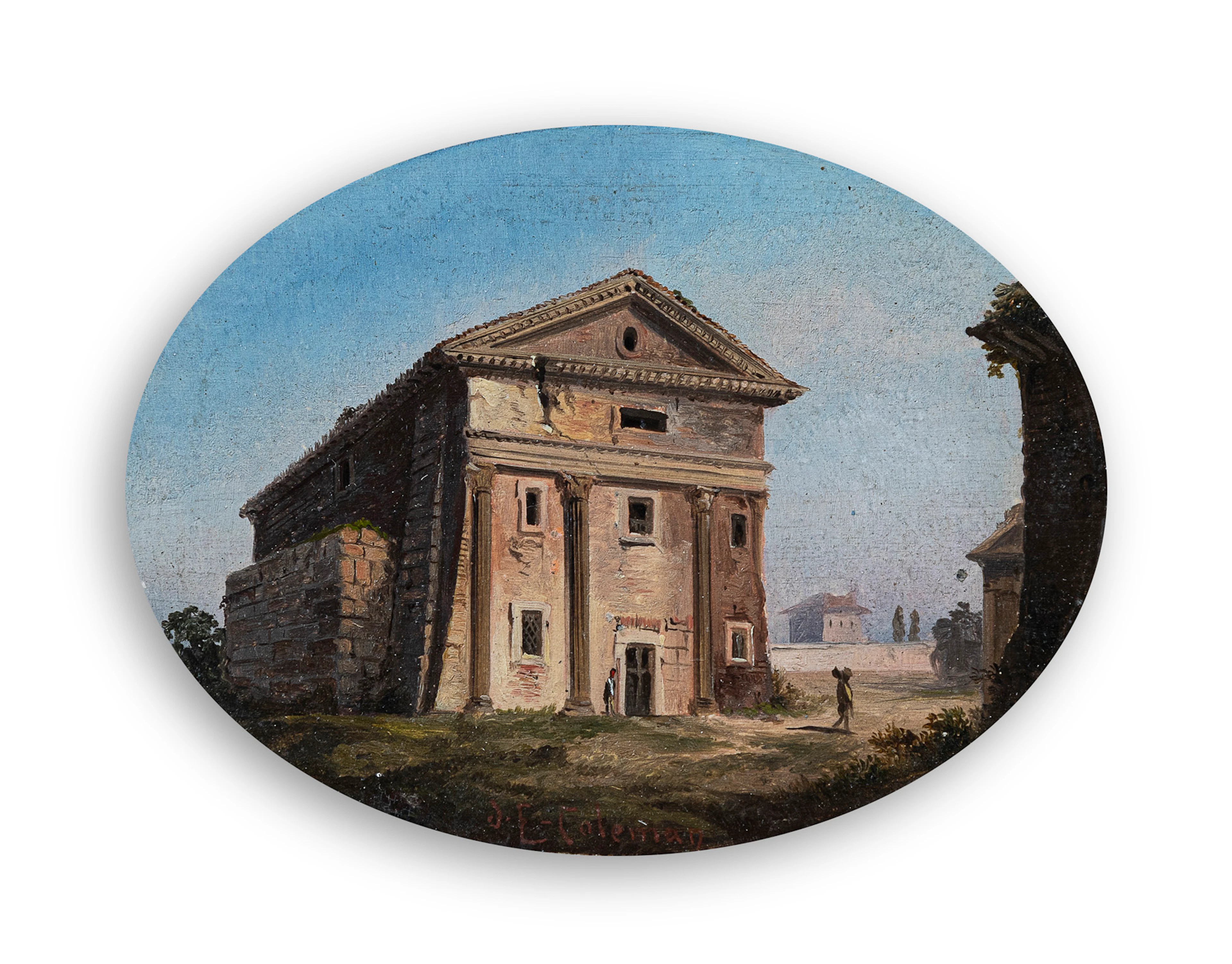 ENRICO COLEMAN (1846-1911) - Tempio di Bacco ovvero delle Camene (Oggi