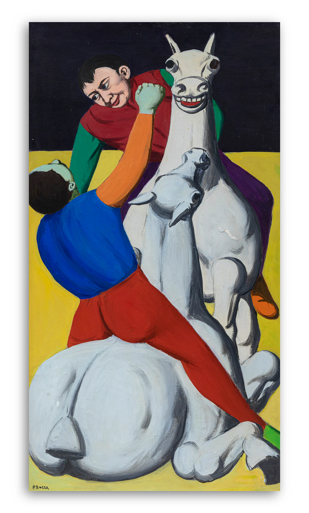 POMPEO BORRA (1898-1973) - Cavalieri, 1950 circa