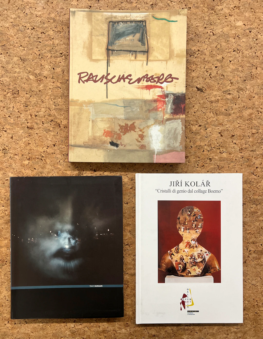 ROBERT RAUSCHENBERG, JIRI KOLAR E TONY OURSLER - Lotto unico di 3 cataloghi