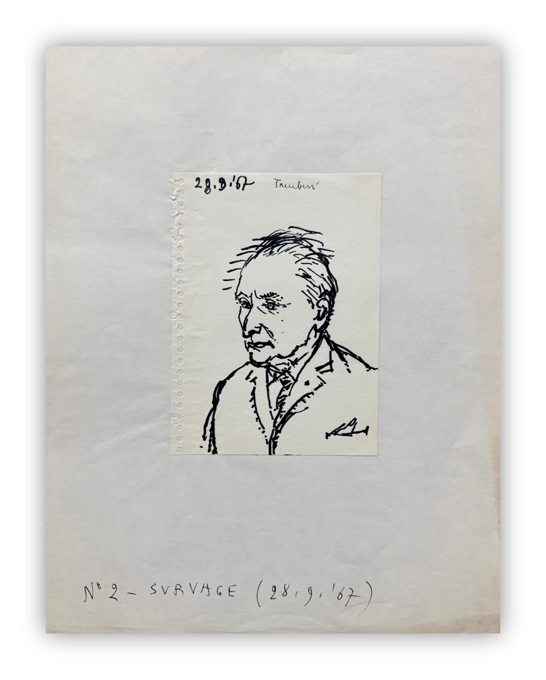 ORFEO TAMBURI (1910-1994) - Senza Titolo (Portrait de Survage), 1967