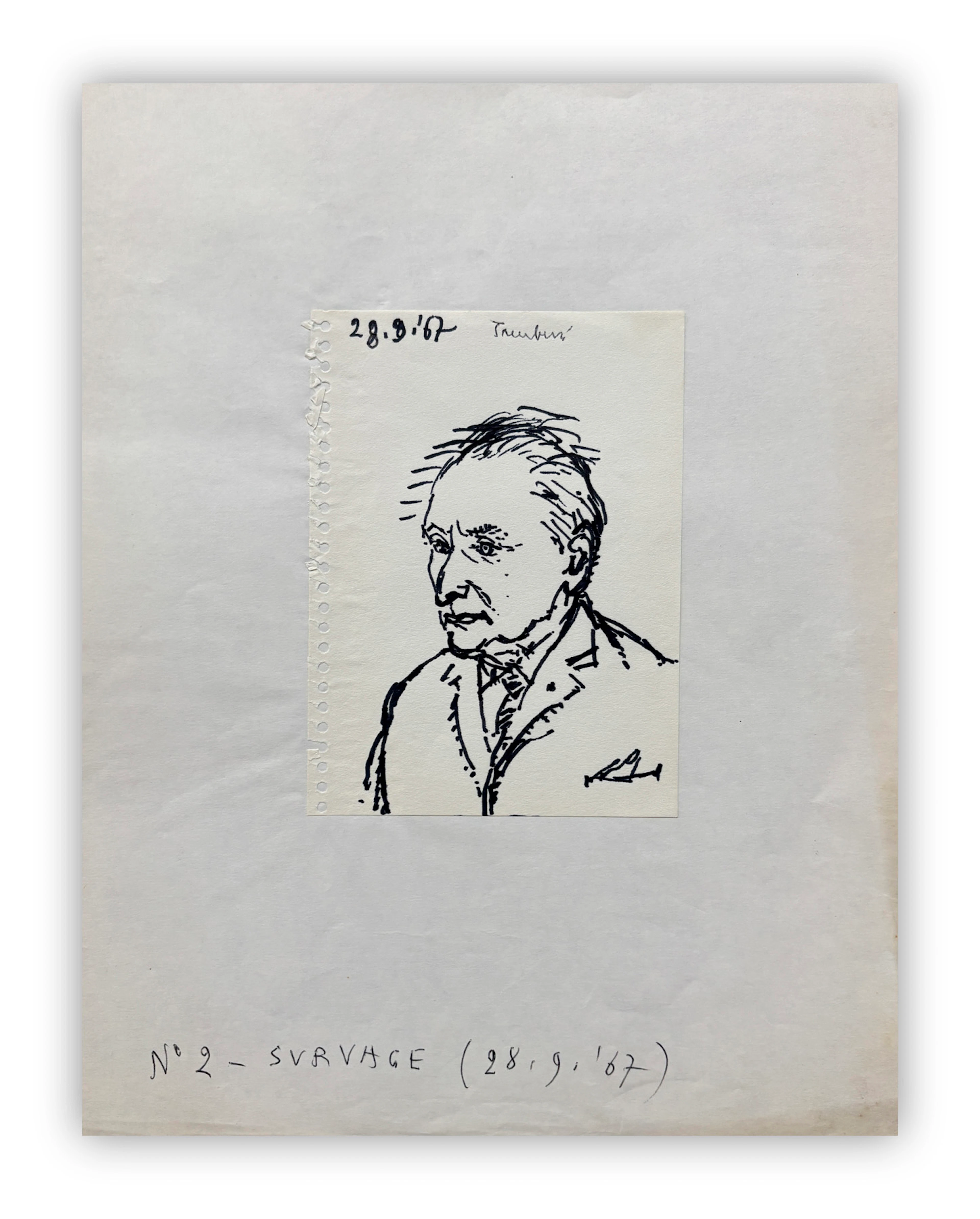 ORFEO TAMBURI (1910-1994) - Senza Titolo (Portrait de Survage), 1967