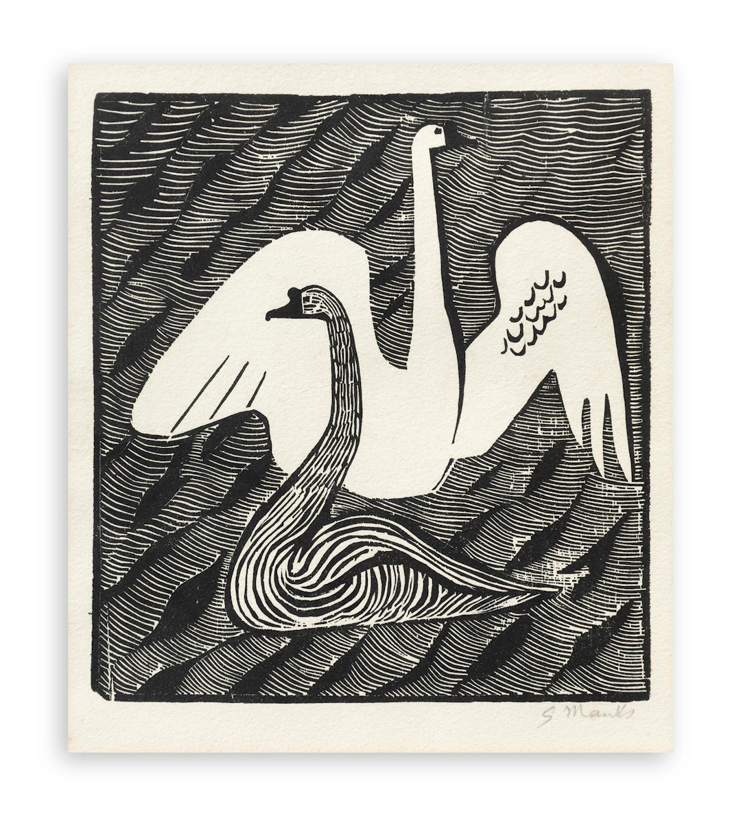 GERHARD MARCKS (1889-1981) - Schwimmende Schwäne III, 1948