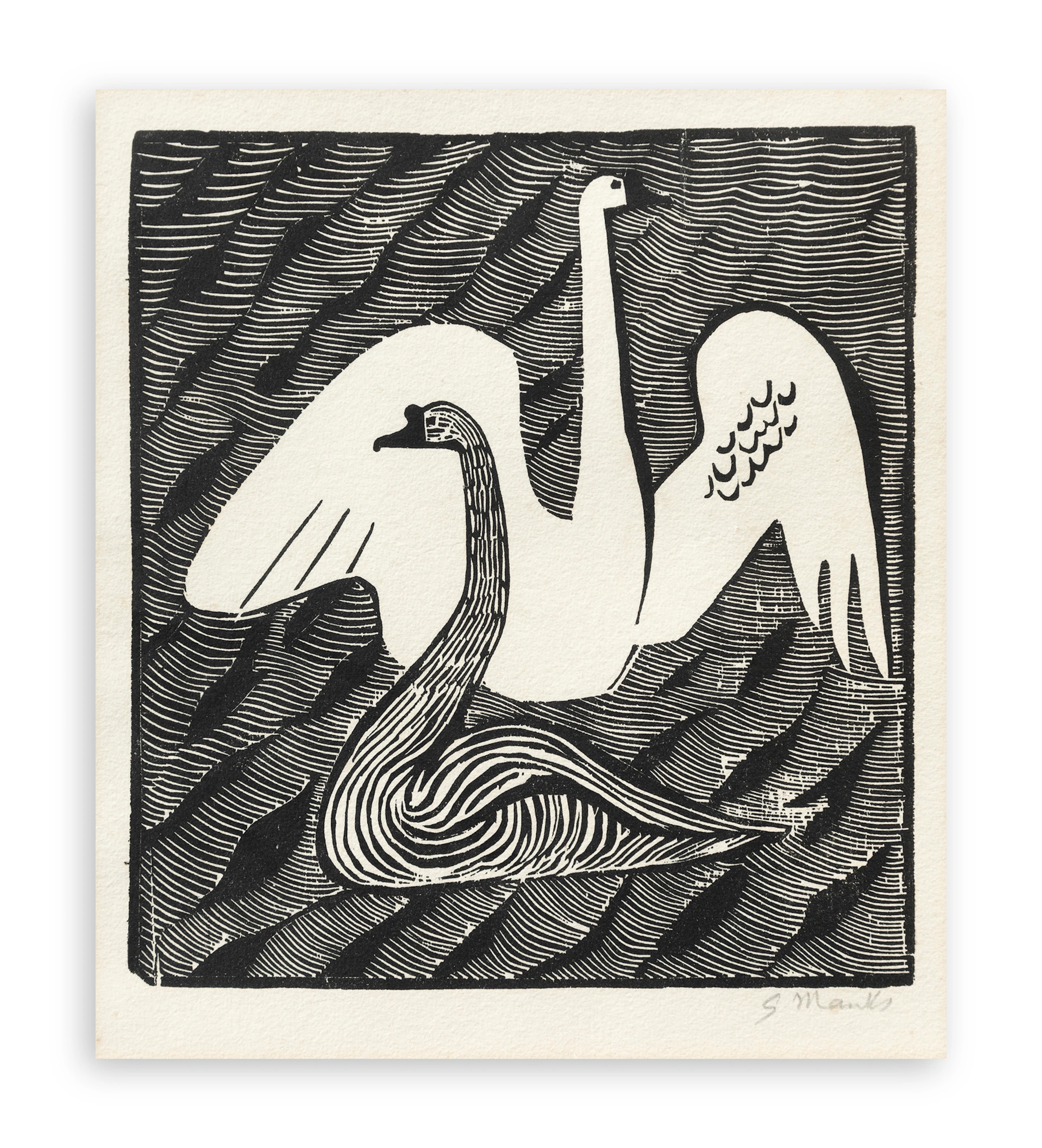 GERHARD MARCKS (1889-1981) - Schwimmende Schwäne III, 1948